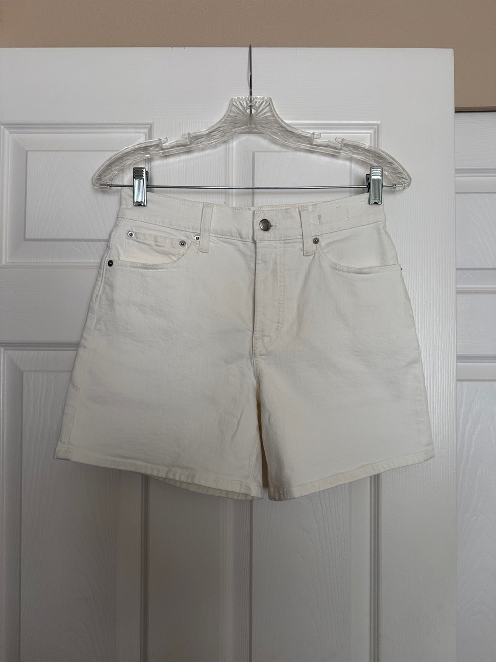 Madewell The Perfect Vintage Mid-Length Denim Shorts - Tile White 25